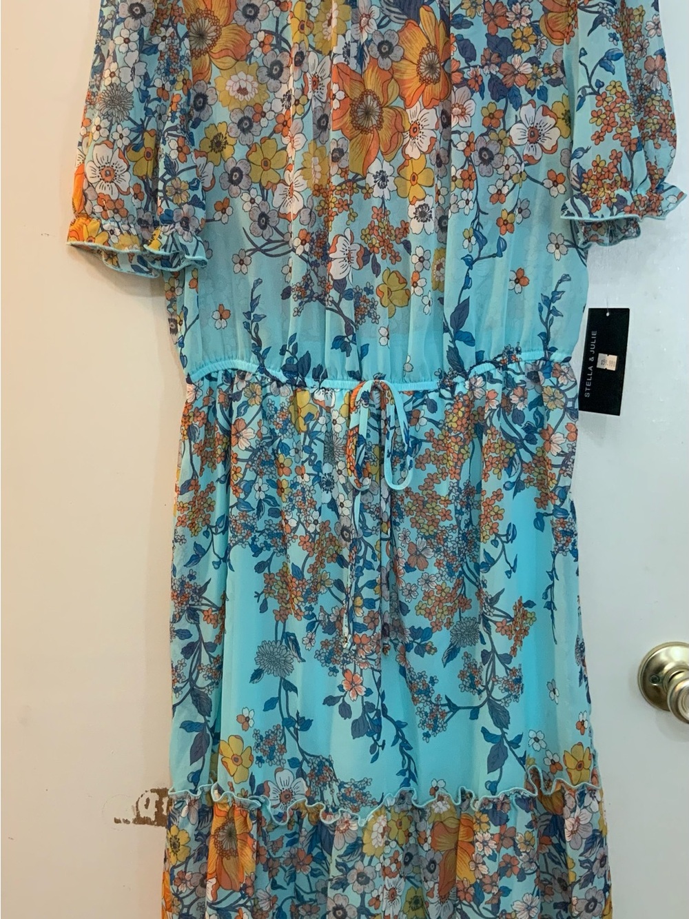 Floral Print Blue Women’s Dress